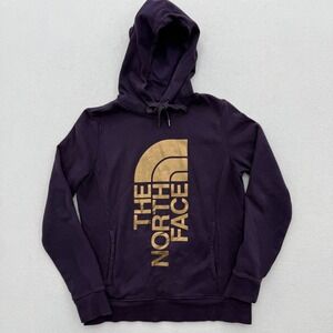 The North‎ Face Womens M Medium Purple Gold Half Dome Logo Hoodie Sweatshirt